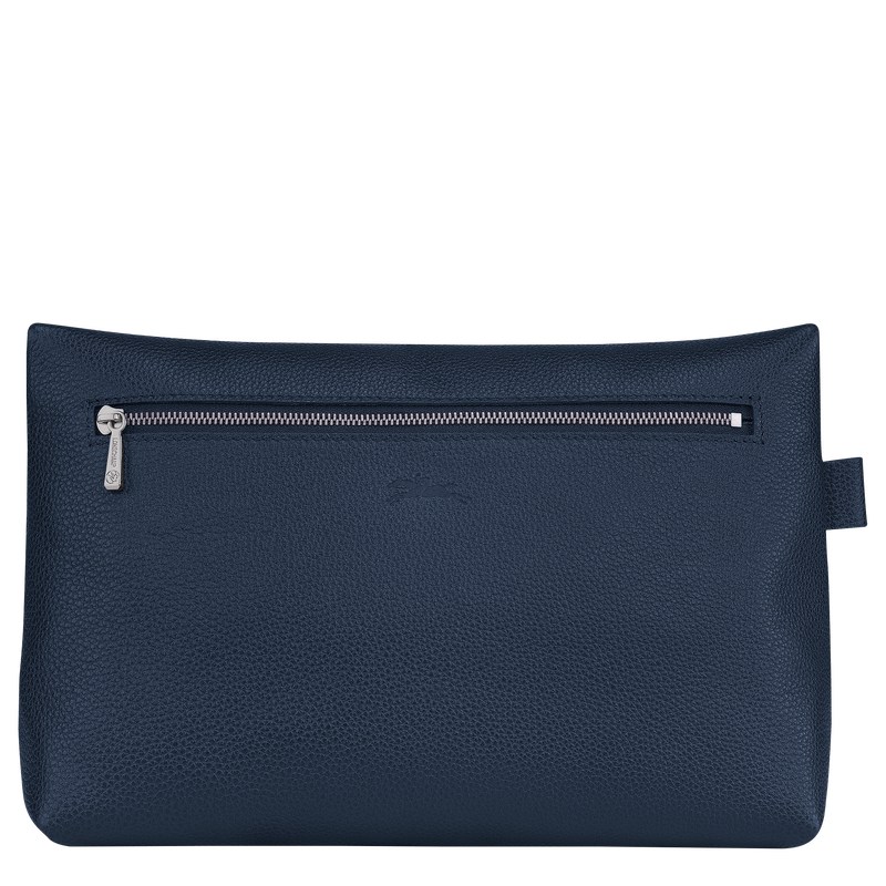 Longchamp Le Foulonné Toiletry Case Navy | 5916HXKZP