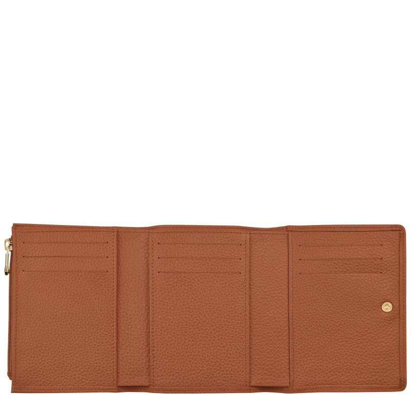 Longchamp Le Foulonné Wallet Caramel | 3428TPLKJ