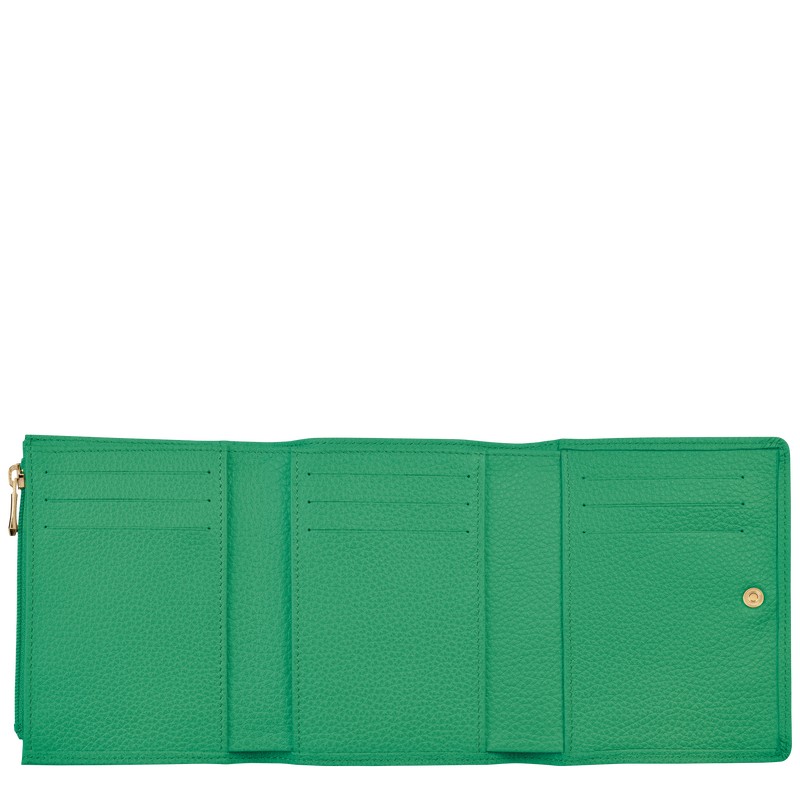 Longchamp Le Foulonné Wallet Grün | 0832RHGXD