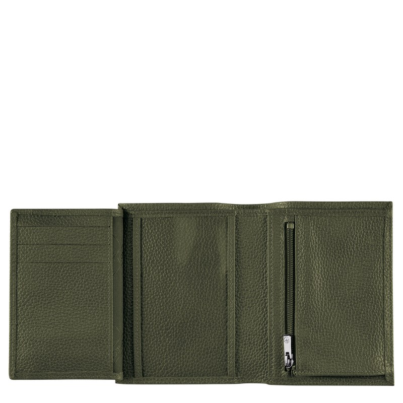 Longchamp Le Foulonné Wallet Khaki | 2584RAMIK