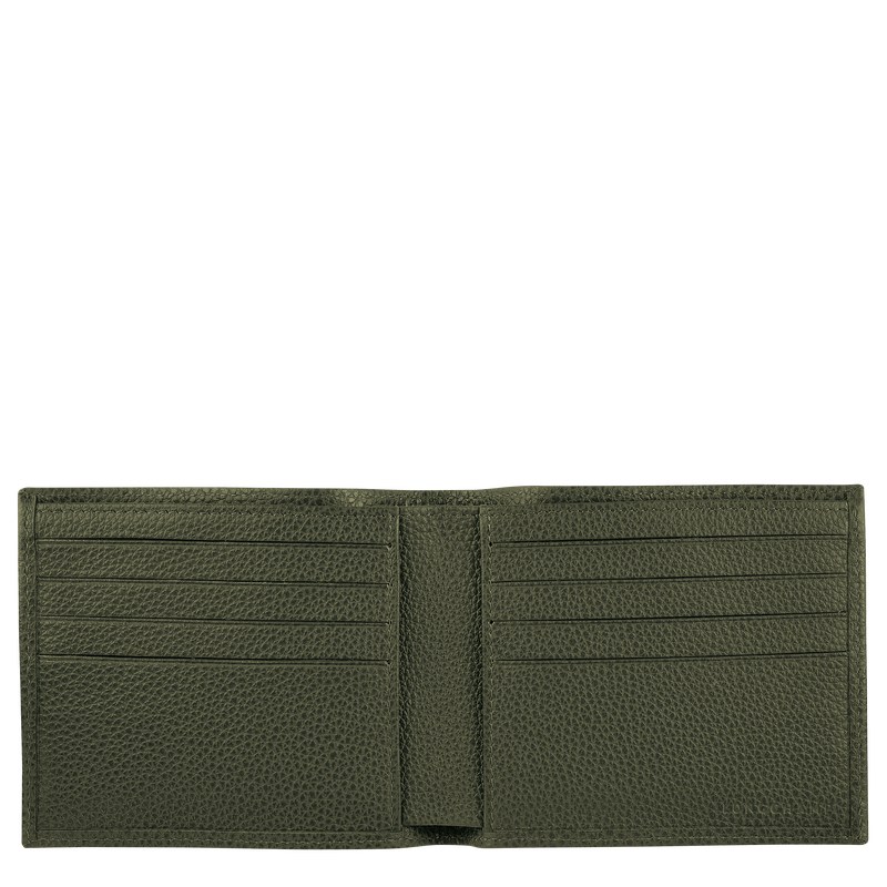 Longchamp Le Foulonné Wallet Khaki | 9546REOLM