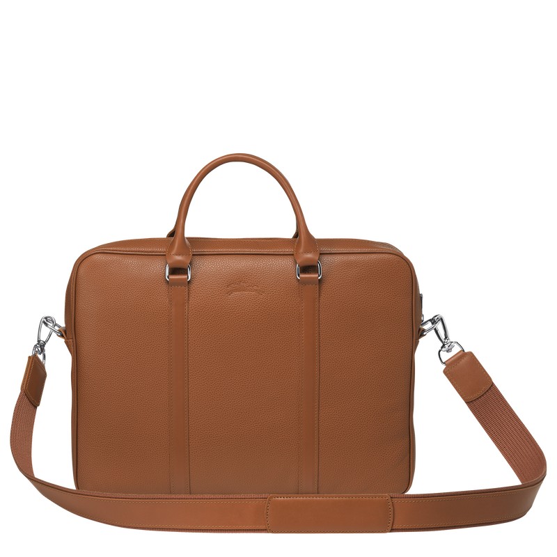 Longchamp Le Foulonné Xs Briefcase Caramel | 0168RMPJZ