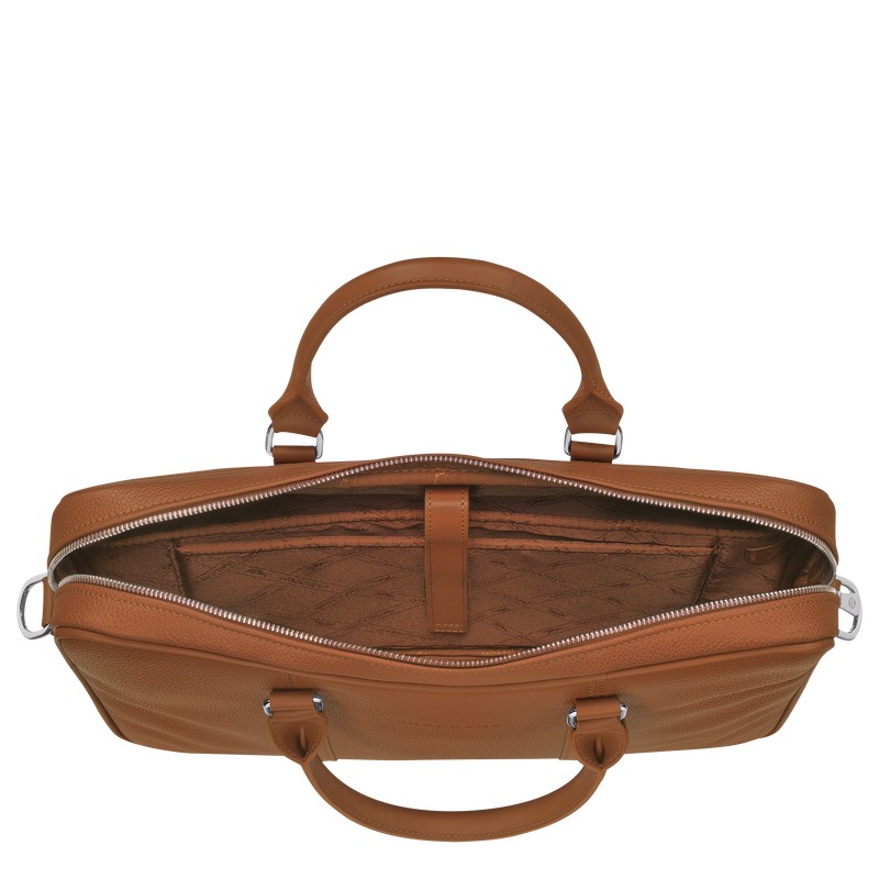 Longchamp Le Foulonné Xs Briefcase Caramel | 0168RMPJZ