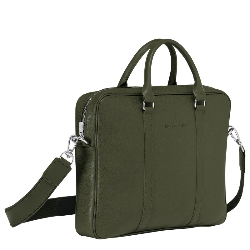 Longchamp Le Foulonné Xs Briefcase Khaki | 0579NHSAF