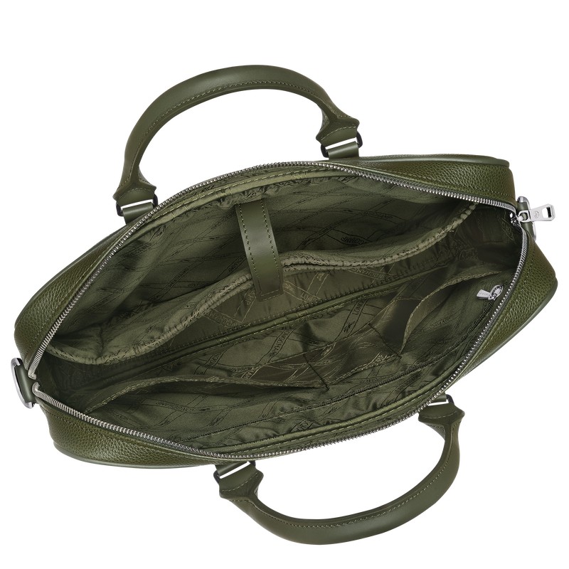 Longchamp Le Foulonné Xs Briefcase Khaki | 0579NHSAF