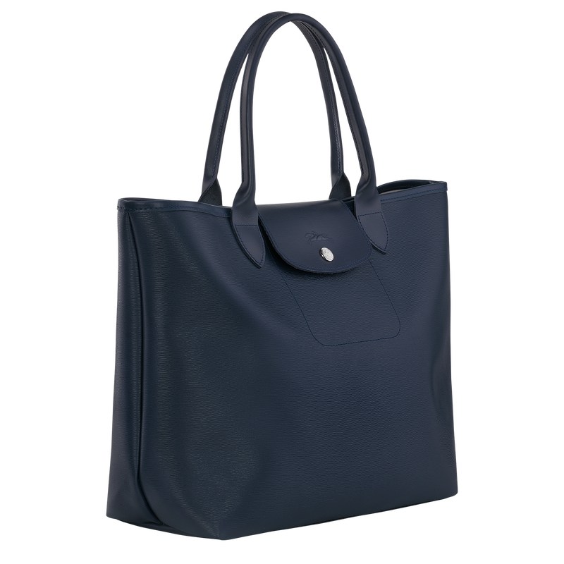 Longchamp Le Pliage City L Tote Bag Navy | 3598JQMZF