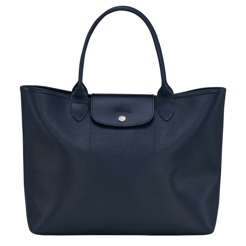 Longchamp Le Pliage City L Tote Bag Navy | 3598JQMZF