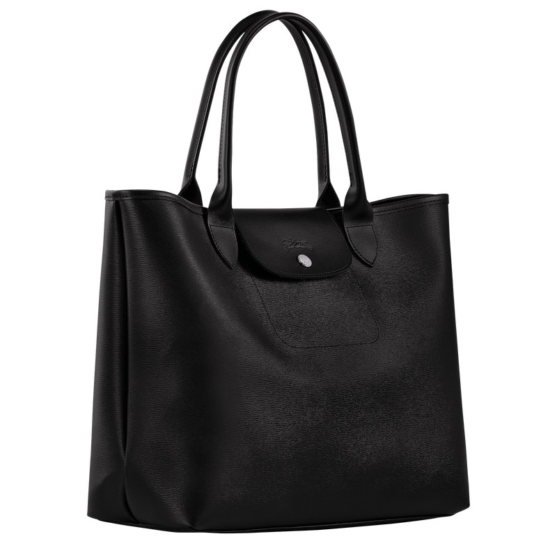 Longchamp Le Pliage City L Tote Bag Schwarz | 9058WIXUZ