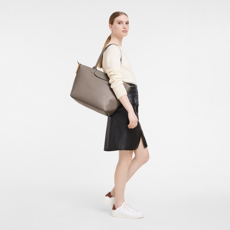 Longchamp Le Pliage City L Tote Bag Taupe | 4175AJUHY