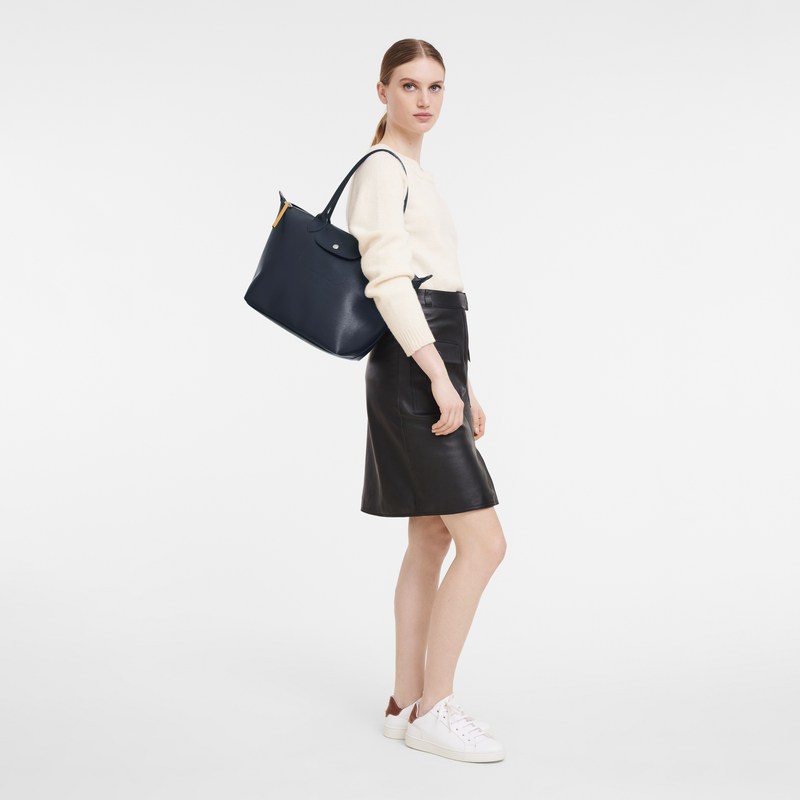 Longchamp Le Pliage City M Tote Bag Navy | 9358AQPFZ