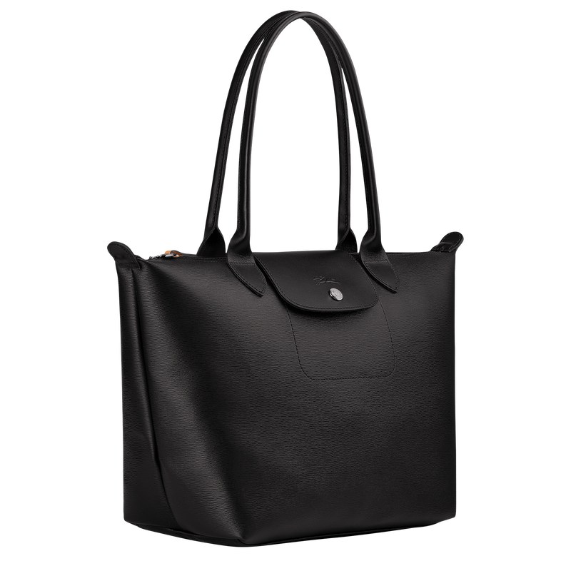 Longchamp Le Pliage City M Tote Bag Schwarz | 0945FHBVI