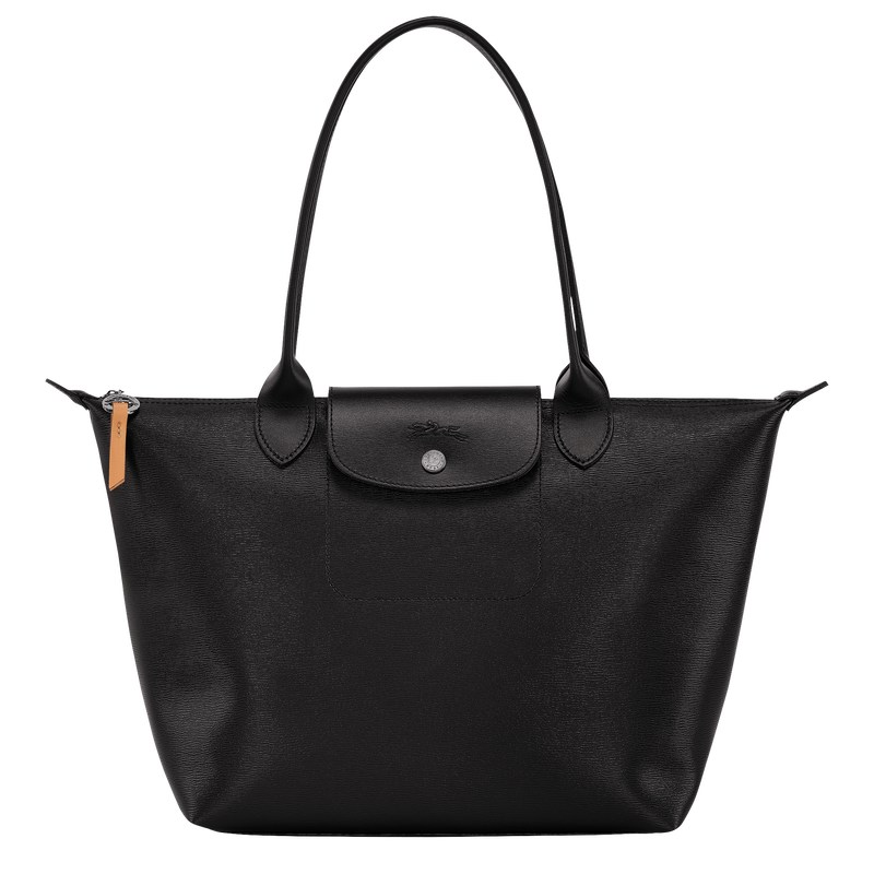 Longchamp Le Pliage City M Tote Bag Schwarz | 0945FHBVI