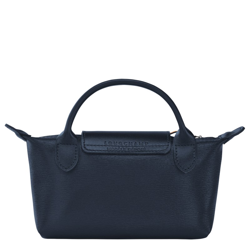 Longchamp Le Pliage City Pouch With Handle Navy | 7293SOJNQ