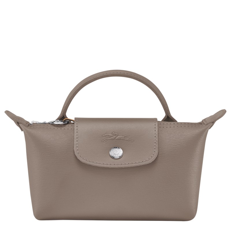 Longchamp Le Pliage City Pouch With Handle Taupe | 7840BWEKR