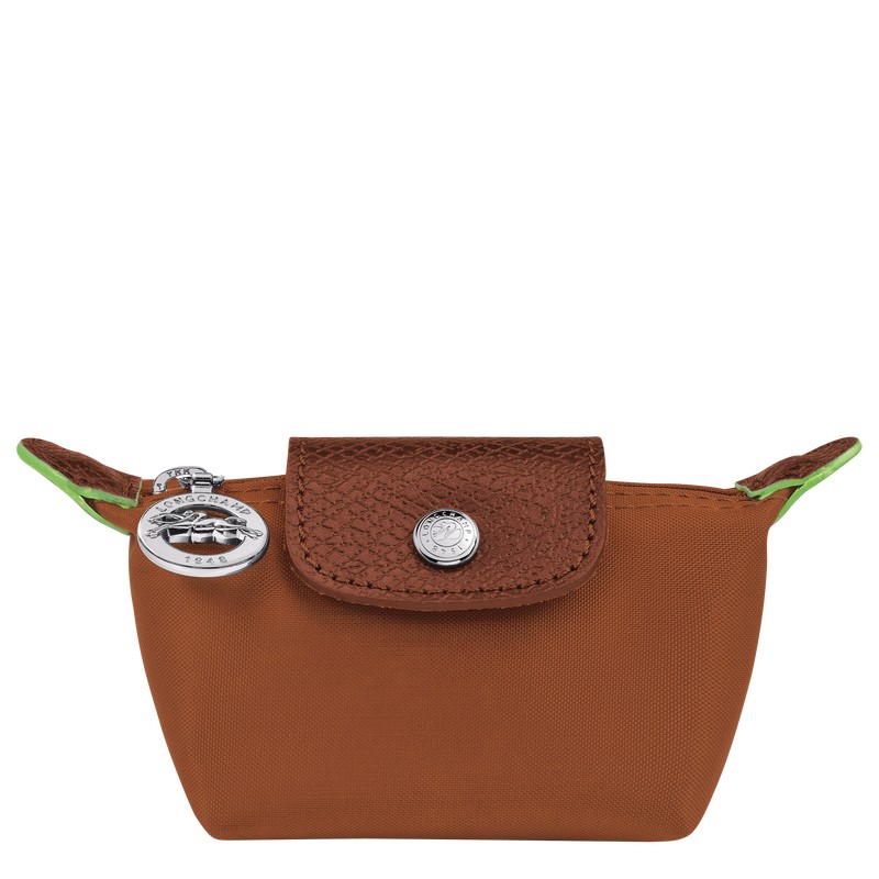 Longchamp Le Pliage Green Coin Purse Cognac | 7265KNVBX