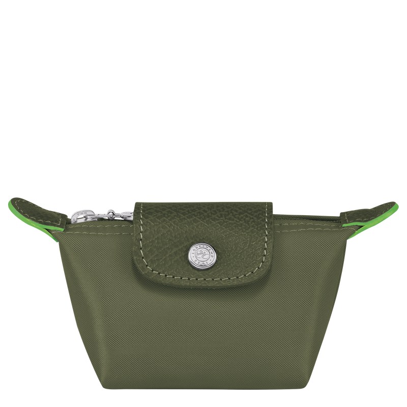 Longchamp Le Pliage Green Coin Purse Forest | 8324ITDXR