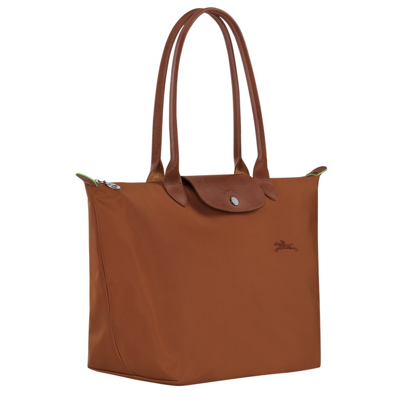 Longchamp Le Pliage Green L Tote Bag Cognac | 6281SJKXA