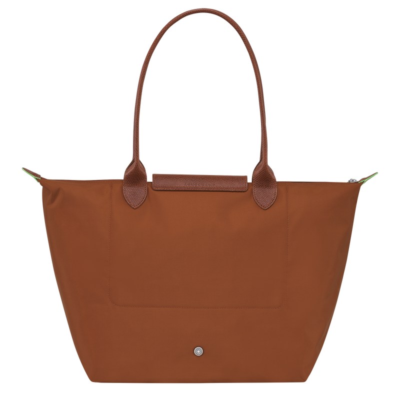 Longchamp Le Pliage Green L Tote Bag Cognac | 6281SJKXA