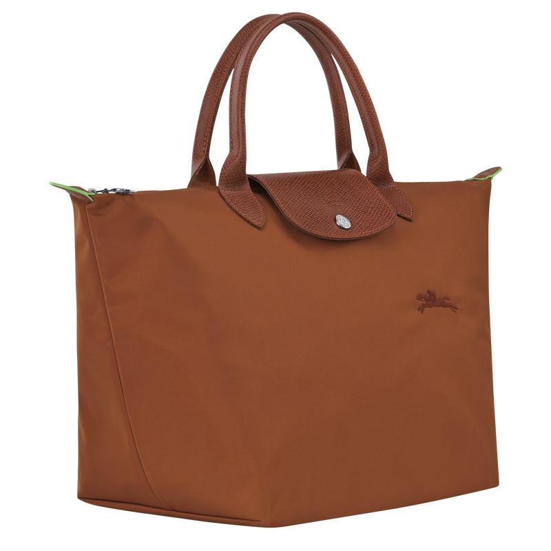 Longchamp Le Pliage Green M Handbag Cognac | 2350VRISU