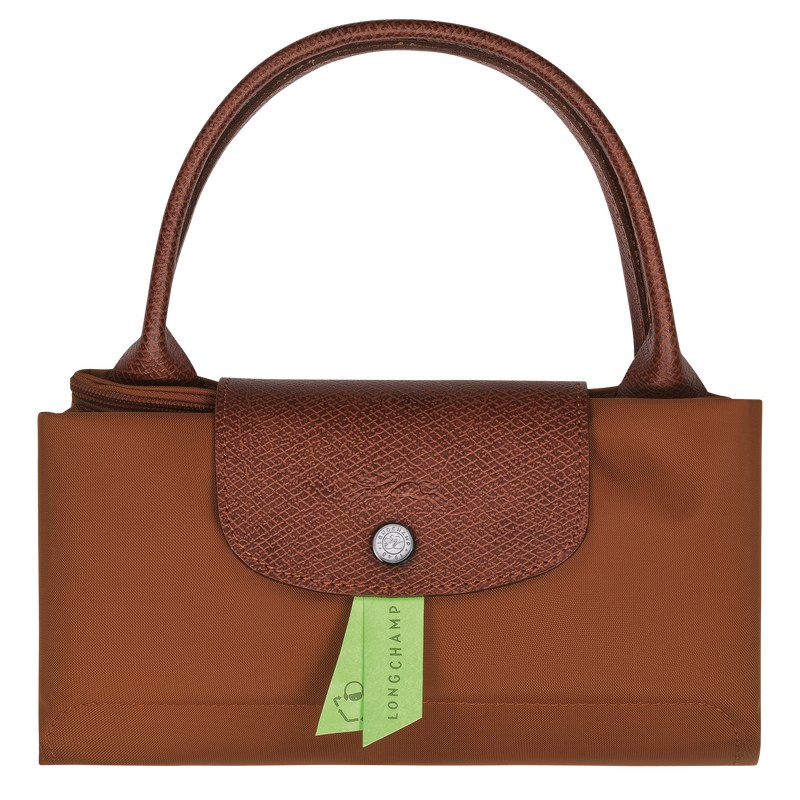 Longchamp Le Pliage Green M Handbag Cognac | 2350VRISU