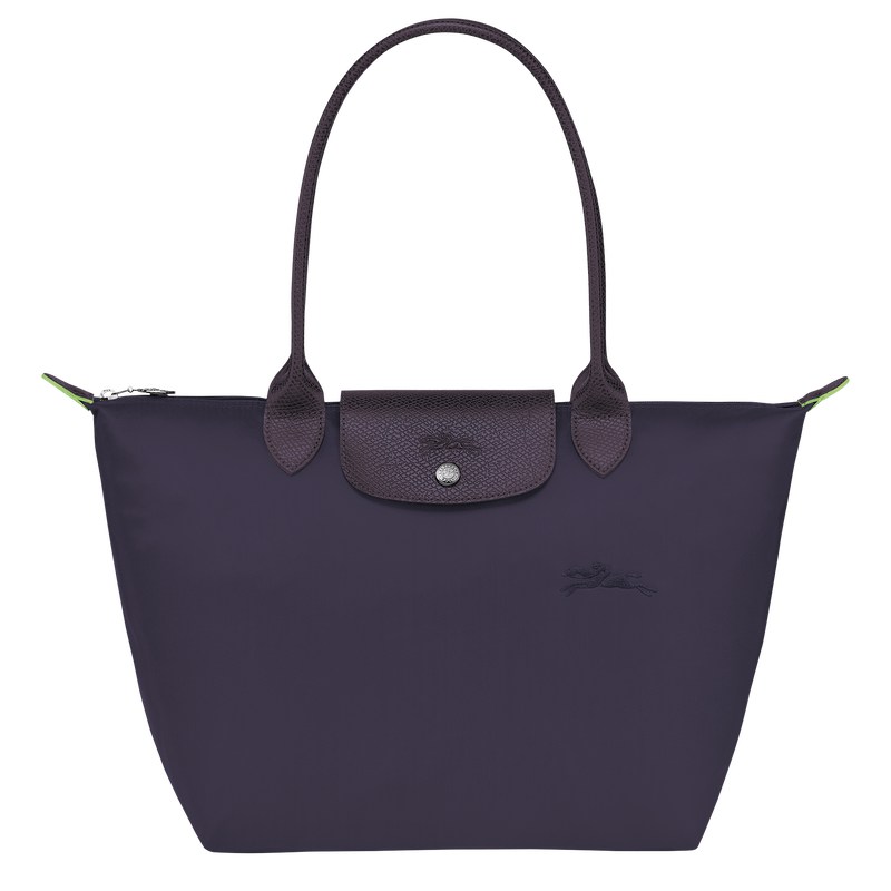 Longchamp Le Pliage Green M Tote Bag Bilberry | 4571MLIOD