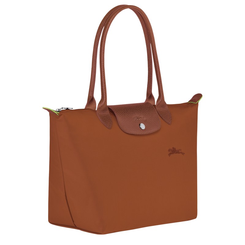 Longchamp Le Pliage Green M Tote Bag Cognac | 1258TUXHR