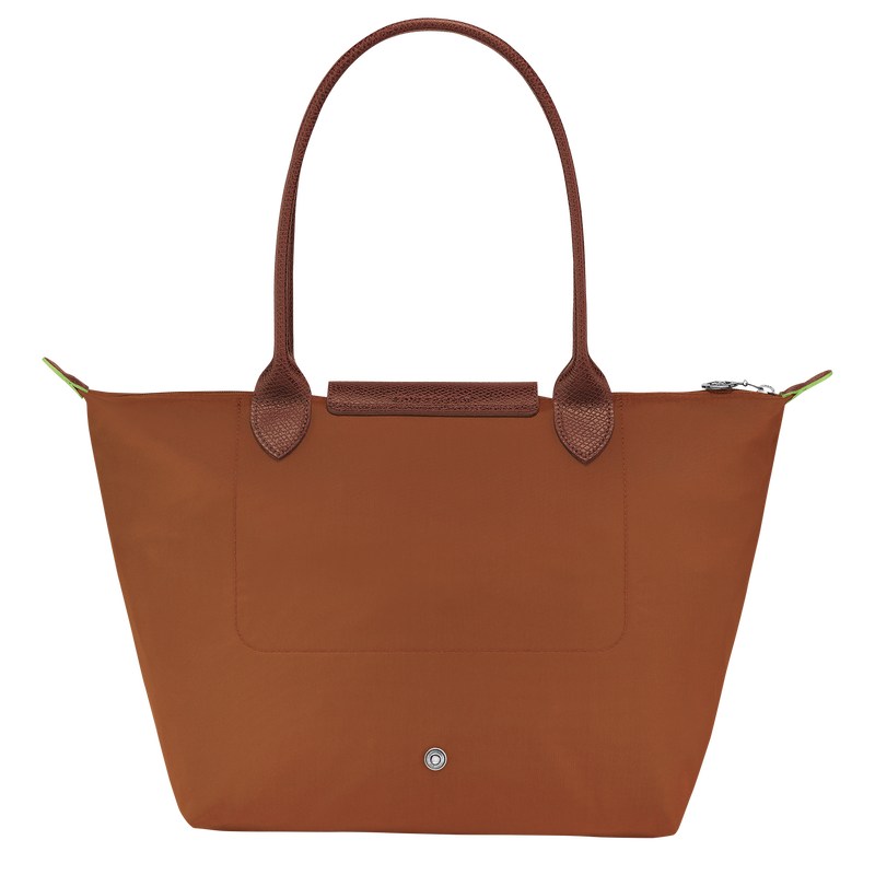 Longchamp Le Pliage Green M Tote Bag Cognac | 1258TUXHR