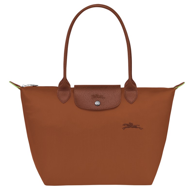 Longchamp Le Pliage Green M Tote Bag Cognac | 1258TUXHR