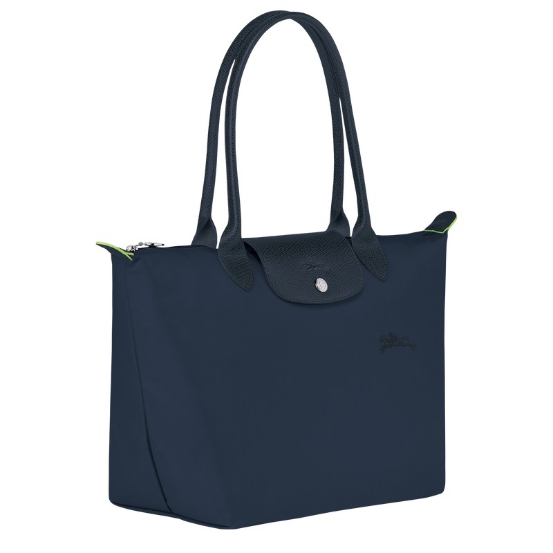 Longchamp Le Pliage Green M Tote Bag Navy | 6985MFTNS