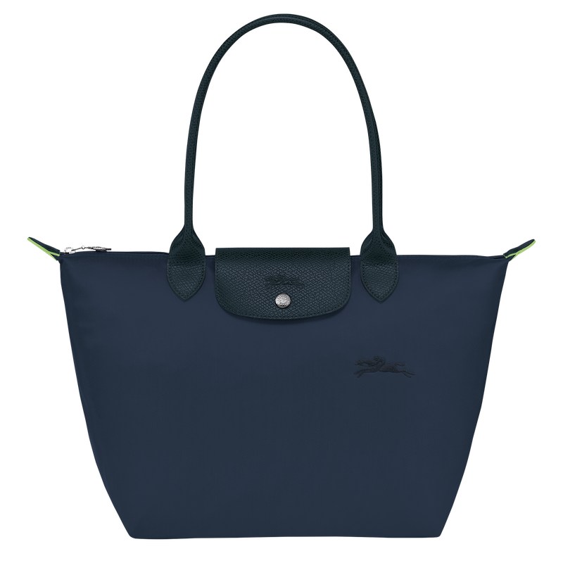 Longchamp Le Pliage Green M Tote Bag Navy | 6985MFTNS