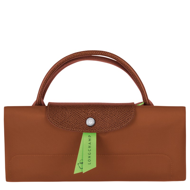 Longchamp Le Pliage Green M Travel Bag Cognac | 4659WNLCE