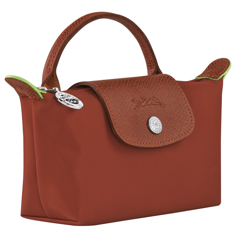 Longchamp Le Pliage Green Pouch With Handle Chestnut | 5408AOZCP