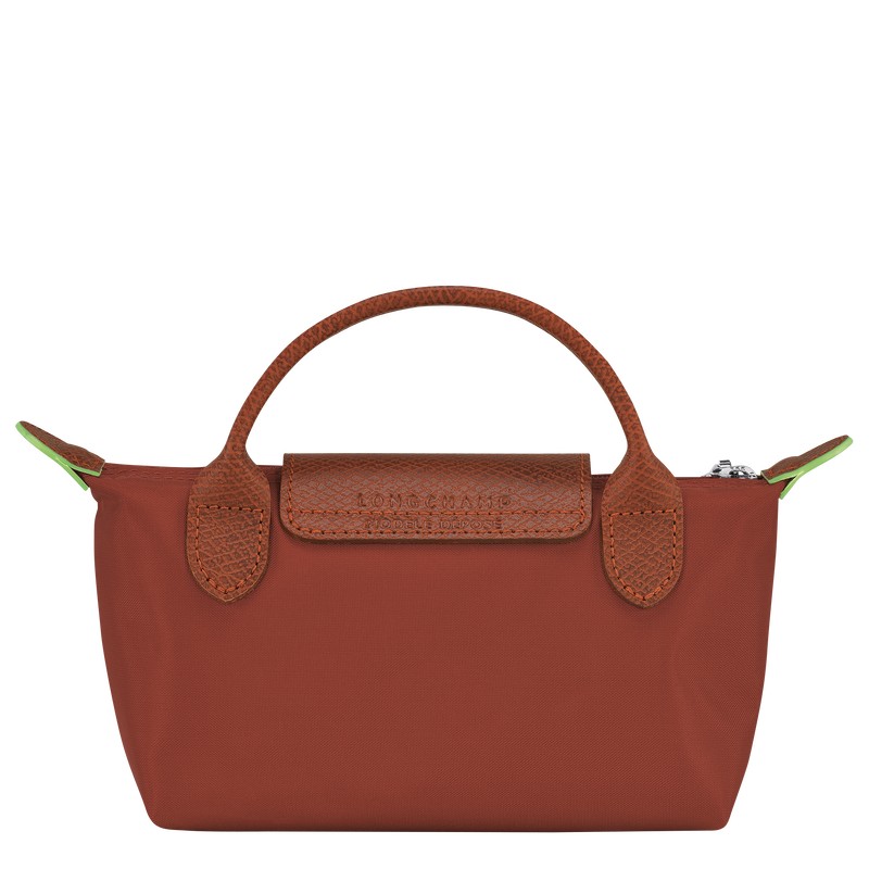 Longchamp Le Pliage Green Pouch With Handle Chestnut | 5408AOZCP