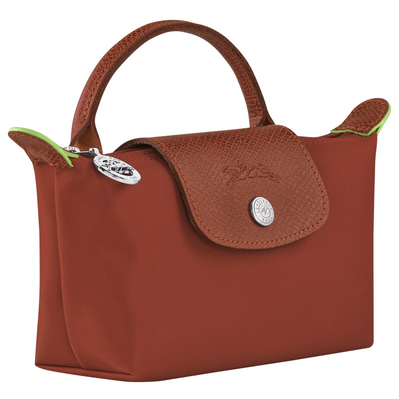 Longchamp Le Pliage Green Pouch With Handle Chestnut | 4250GBKQR