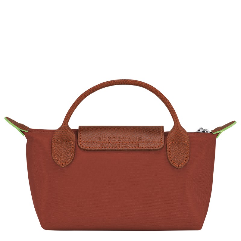 Longchamp Le Pliage Green Pouch With Handle Chestnut | 4250GBKQR