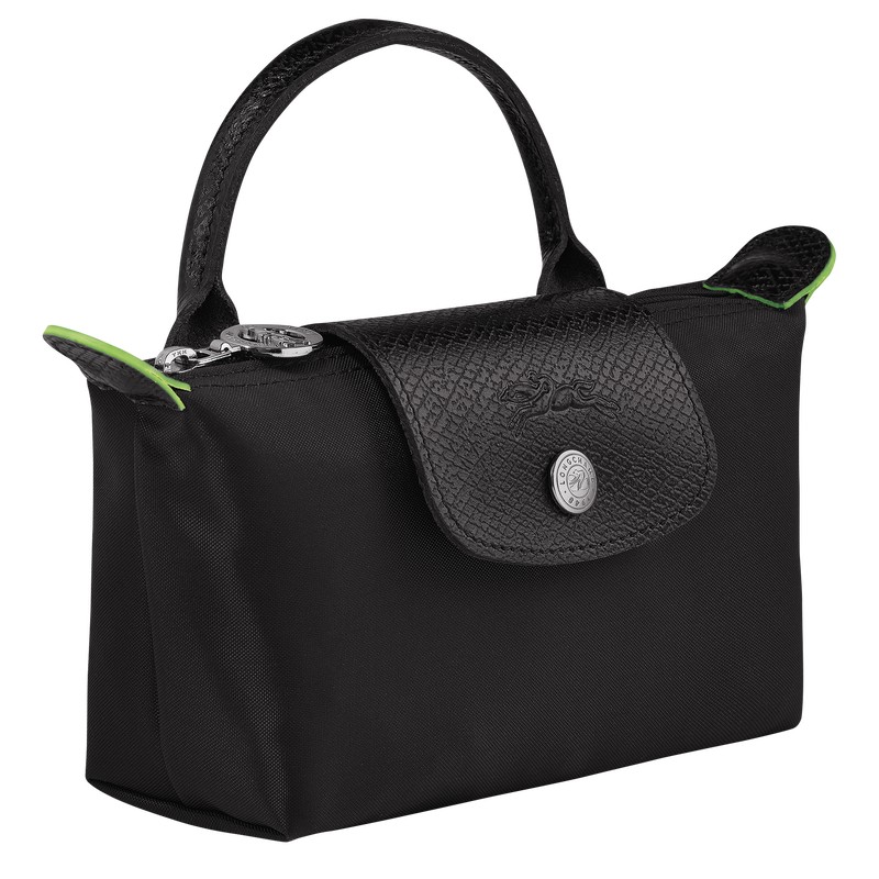 Longchamp Le Pliage Green Pouch With Handle Schwarz | 9613XSQAJ