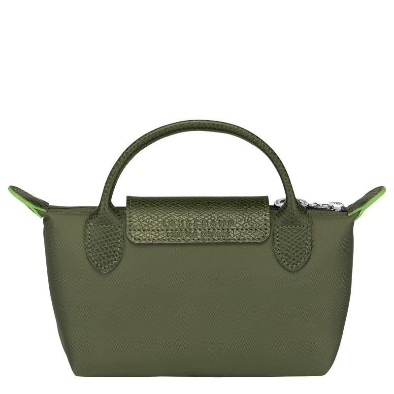 Longchamp Le Pliage Green Pouch With Handle Forest | 3270DSACY