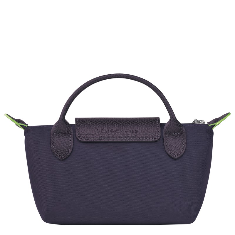 Longchamp Le Pliage Green Pouch With Handle Bilberry | 0364GSWDM