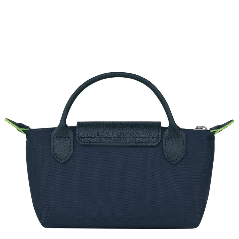 Longchamp Le Pliage Green Pouch With Handle Navy | 9605BIDJQ