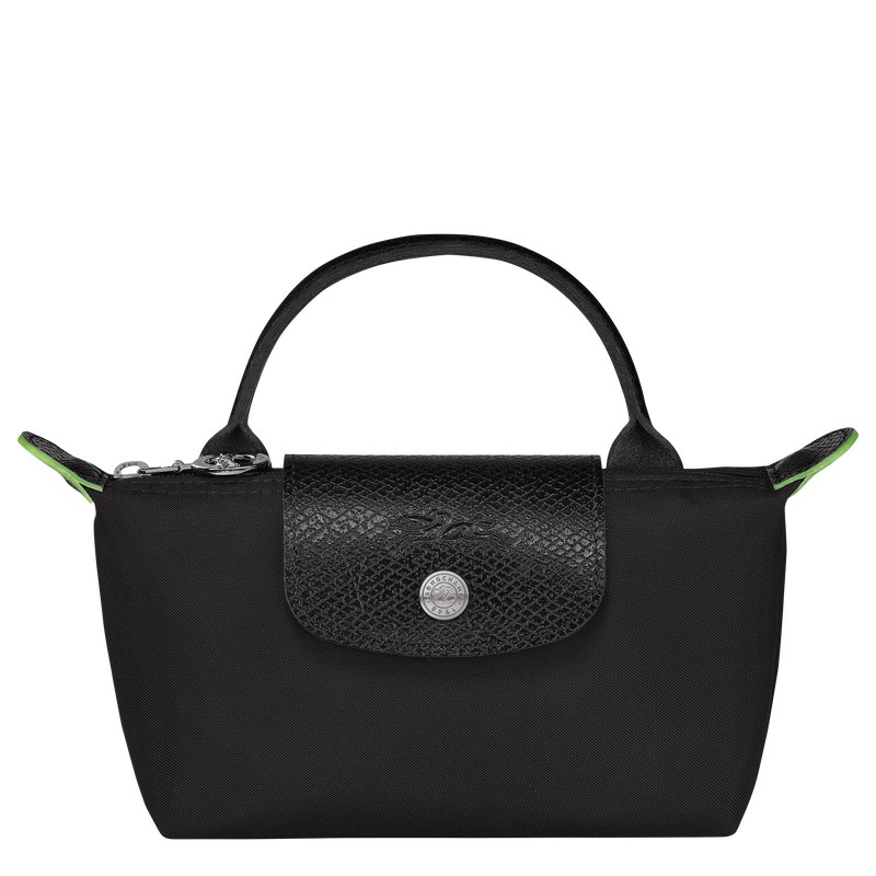 Longchamp Le Pliage Green Pouch With Handle Schwarz | 8514OYPMU