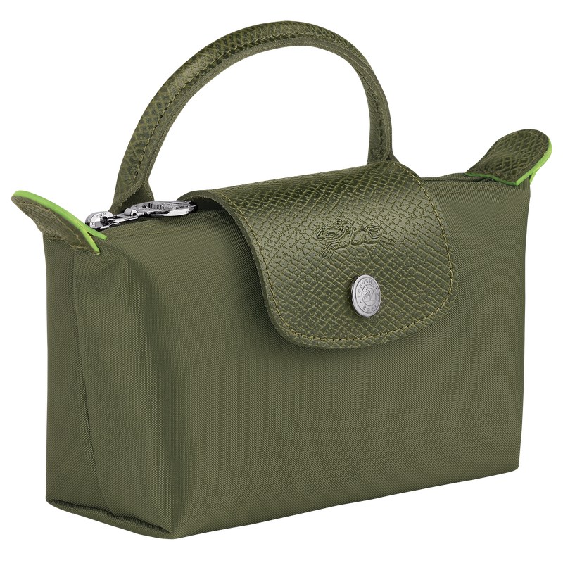 Longchamp Le Pliage Green Pouch With Handle Forest | 9056BAPOG