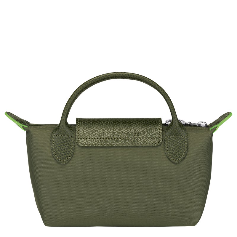 Longchamp Le Pliage Green Pouch With Handle Forest | 9056BAPOG