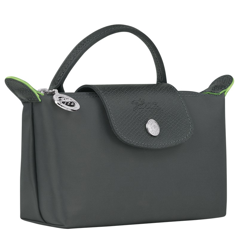 Longchamp Le Pliage Green Pouch With Handle Graphite | 3978JAOGH