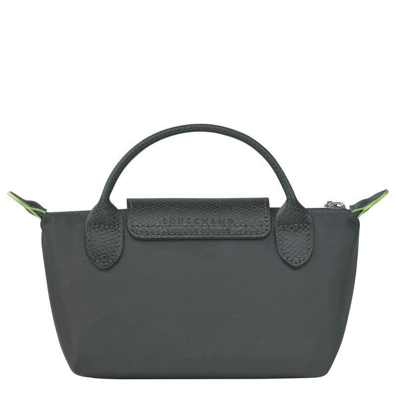 Longchamp Le Pliage Green Pouch With Handle Graphite | 3978JAOGH