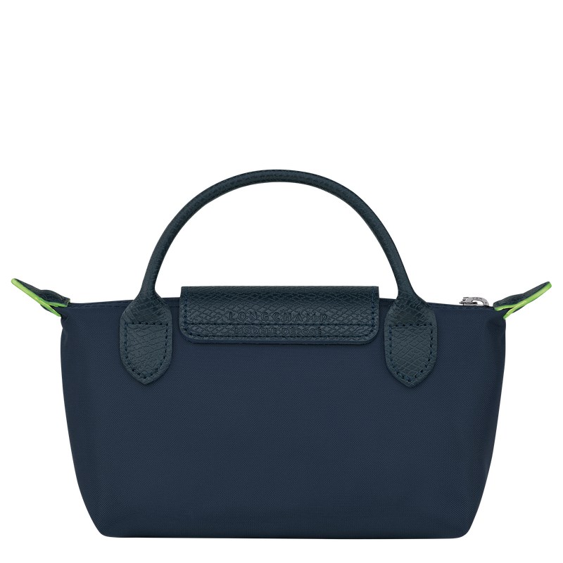 Longchamp Le Pliage Green Pouch With Handle Navy | 4328ZKCEG