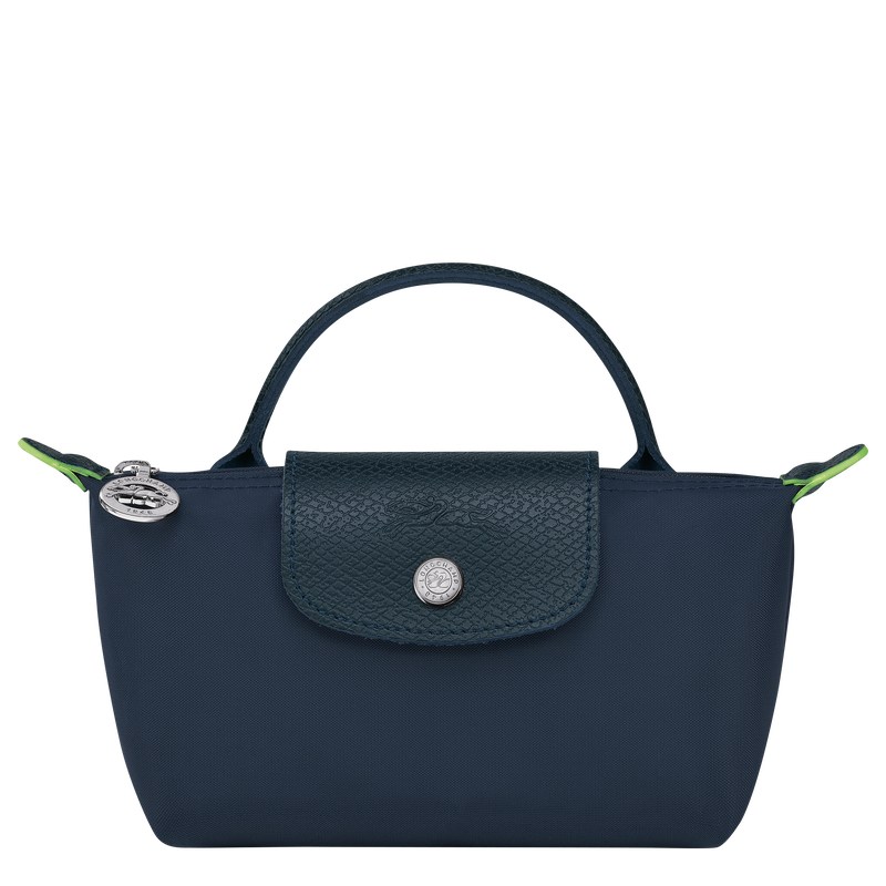 Longchamp Le Pliage Green Pouch With Handle Navy | 4328ZKCEG