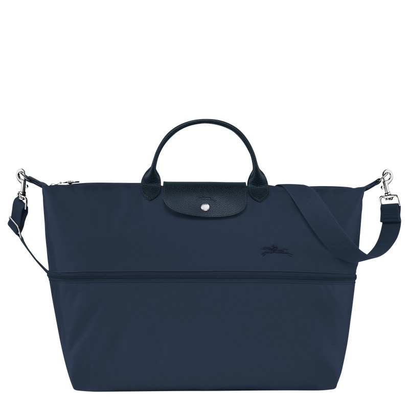 Longchamp Le Pliage Green Travel Bag Expandable Navy | 0581HTXRC