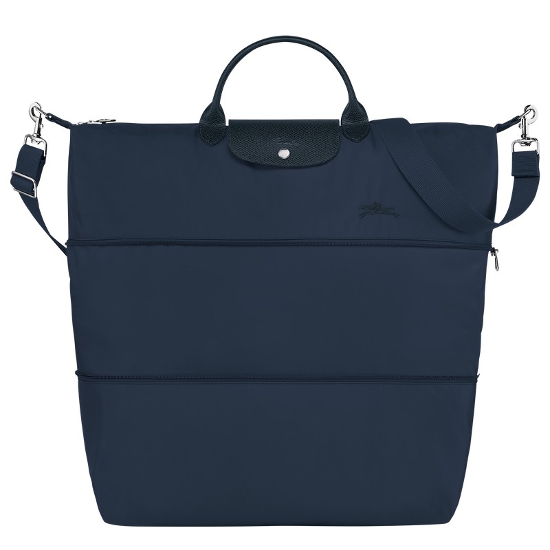 Longchamp Le Pliage Green Travel Bag Expandable Navy | 0581HTXRC