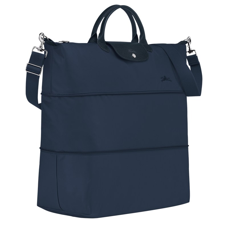 Longchamp Le Pliage Green Travel Bag Expandable Navy | 7012IEWFO