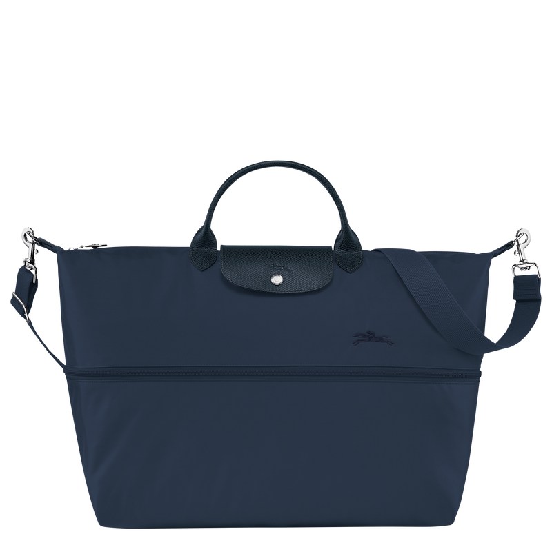 Longchamp Le Pliage Green Travel Bag Expandable Navy | 7012IEWFO